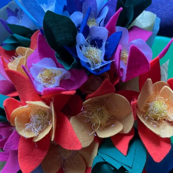 Mixed Color Columbine Artificial Flowers Wedding Bouquet 24 Lot Mixed Media